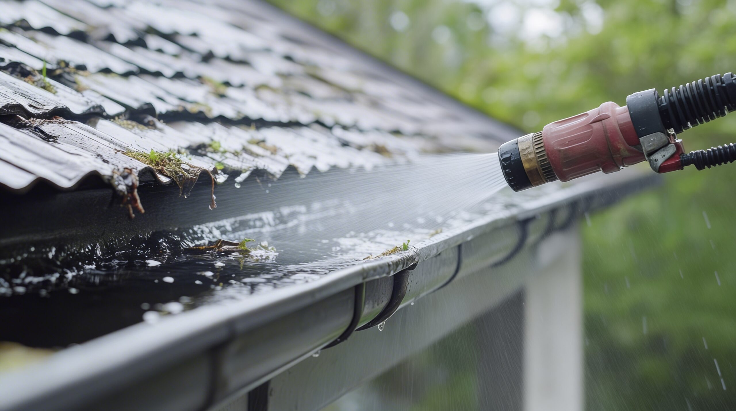 Pressure washing a roof